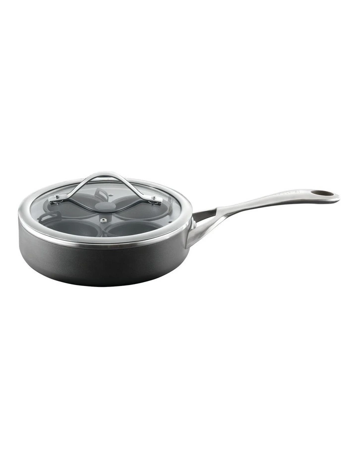Baccarat iD3 Hard Anodised Egg Poacher With Lid 20cm in Black image 4