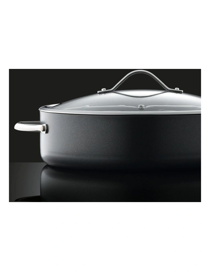 Baccarat iD3 Hard Anodised Saute Pan With Lid 32x8.5cm in Black image 2