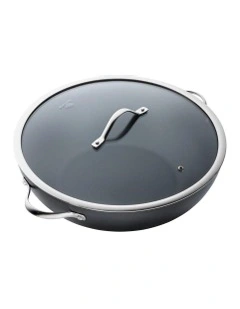 Baccarat iD3 Hard Anodised Non-Stick Wok With Lid 36cm in Black