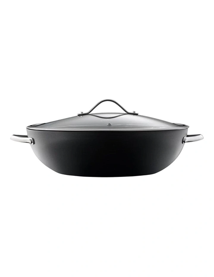 Baccarat iD3 Hard Anodised Non-Stick Wok With Lid 36cm in Black image 2