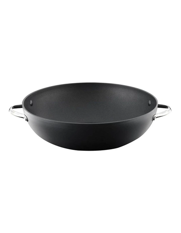 Baccarat iD3 Hard Anodised Non-Stick Wok With Lid 36cm in Black image 3