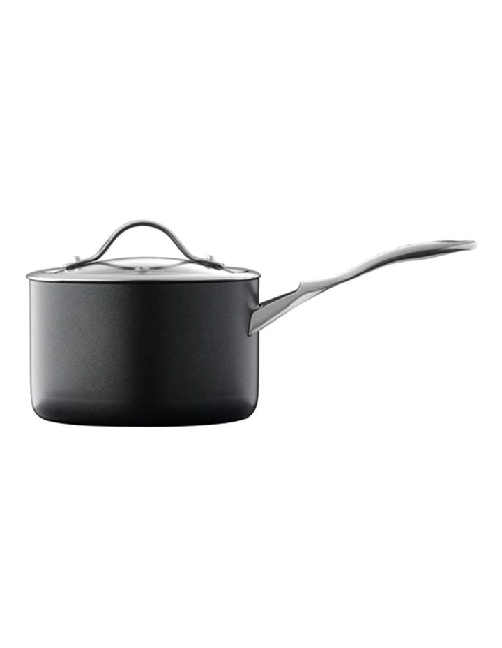 Baccarat iD3 Hard Anodised Saucepan With Lid 18cm in Black image 2