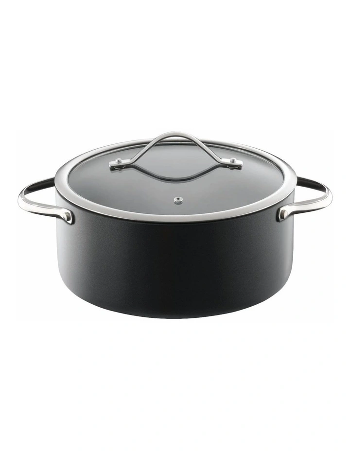 Baccarat iD3 Hard Anodised Casserole with Lid in Black image 1