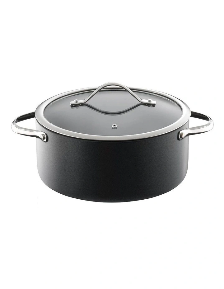 Baccarat iD3 Hard Anodised Casserole with Lid in Black image 1