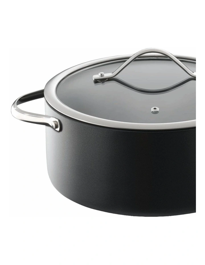 Baccarat iD3 Hard Anodised Casserole with Lid in Black image 2