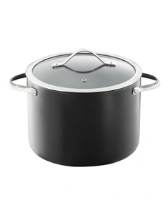 Baccarat iD3 Hard Anodised Non Stick Stockpot With Lid 24cm in Black