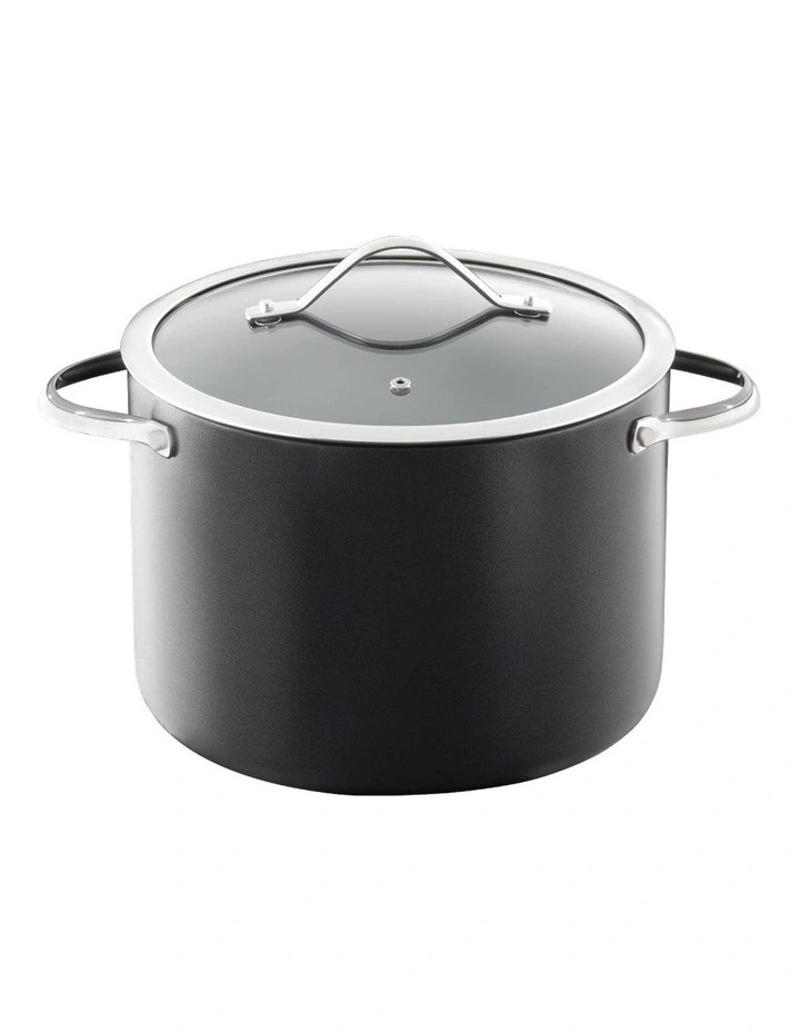 Baccarat iD3 Hard Anodised Non Stick Stockpot With Lid 24cm in Black image 1