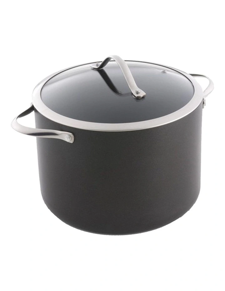 Baccarat iD3 Hard Anodised Non Stick Stockpot With Lid 24cm in Black image 3