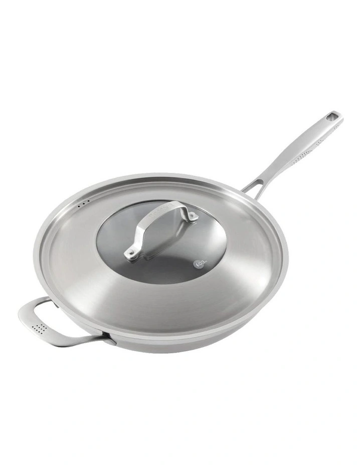 Baccarat iD3 Stainless Steel Wok With Lid 32cm in Silver image 1