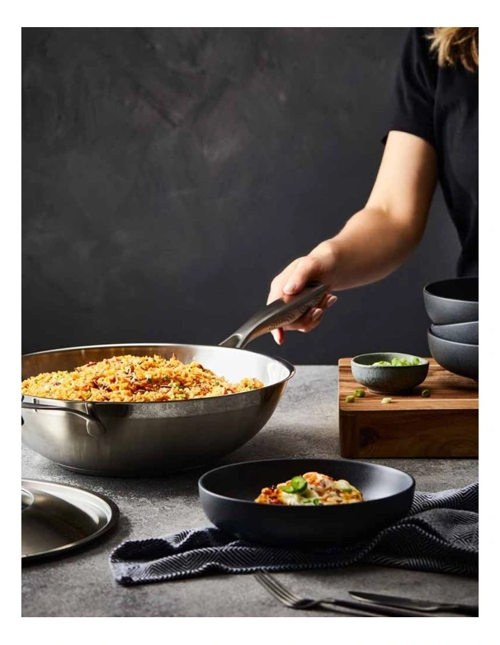 Baccarat iD3 Stainless Steel Wok With Lid 32cm in Silver image 3