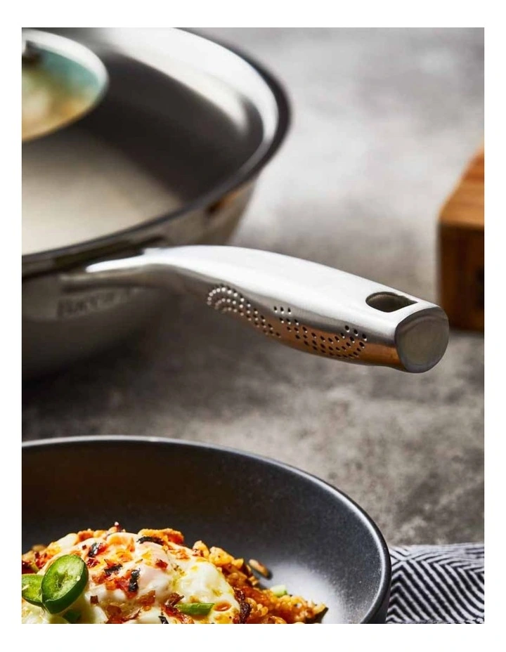 Baccarat iD3 Stainless Steel Wok With Lid 32cm in Silver image 6
