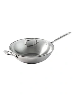 Baccarat IconiX Wok With Lid And Handle 32cm in Silver