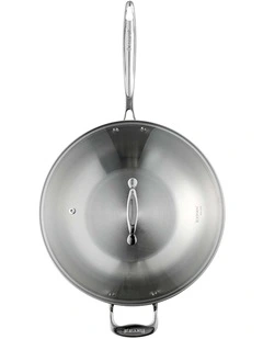 Baccarat IconiX Wok With Lid And Handle 32cm in Silver