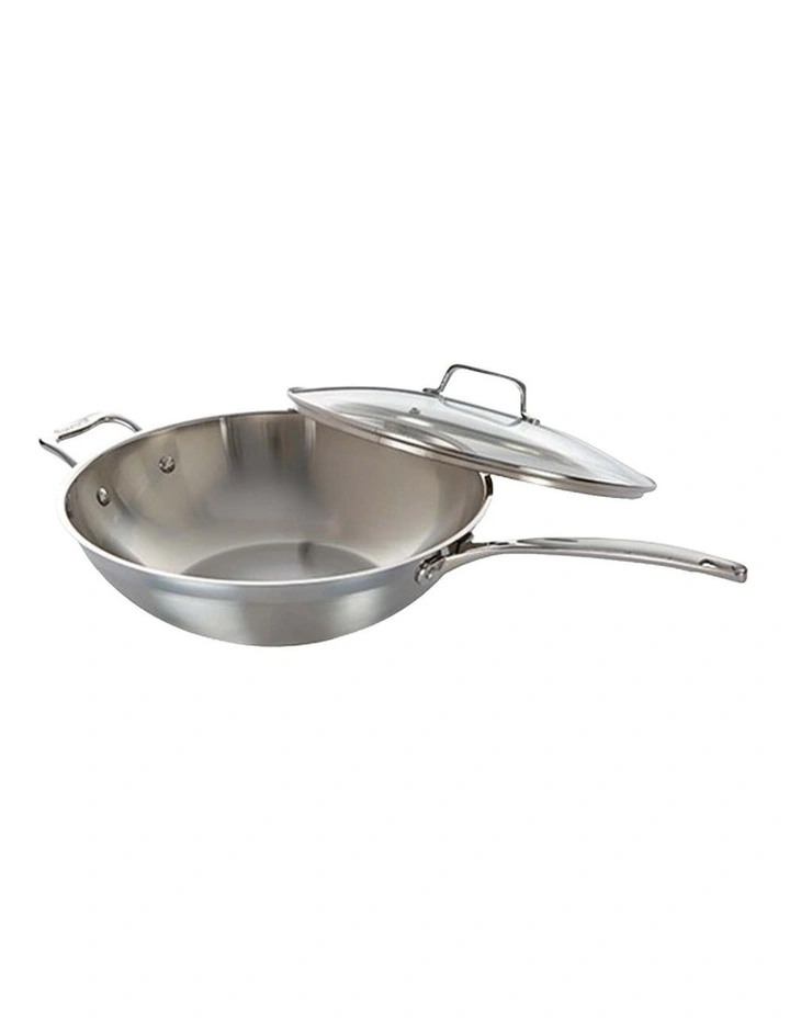 Baccarat IconiX Wok With Lid And Handle 32cm in Silver image 3