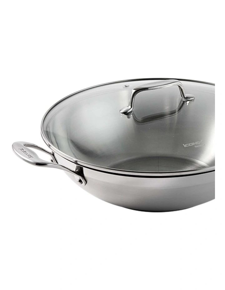 Baccarat IconiX Wok With Lid And Handle 32cm in Silver image 4