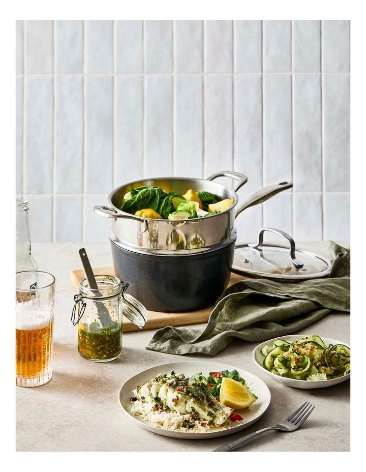 Baccarat GREEN STONE Saucepan and Steamer Set 20cm in Multi image 6