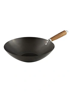 Soffritto Carbon Steel Wok 30cm in Grey