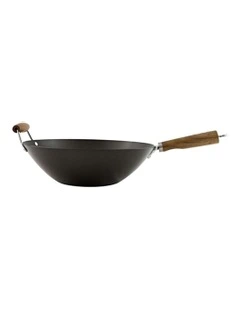 Soffritto Carbon Steel Wok 35cm in Grey