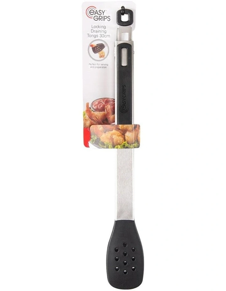 Easy Grips Locking Draining Tongs 30cm in Black image 1