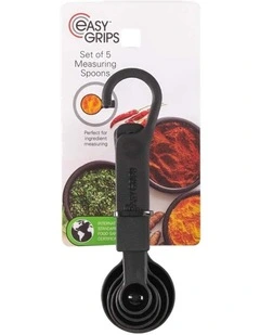 Easy Grips 5 Piece Measuring Spoon Set in Black