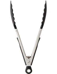 Soffritto A-Series Fish Non-Stick Lock Tongs 9 Inch in Silver