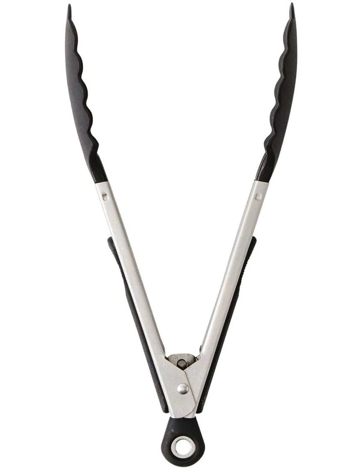 Soffritto A-Series Fish Non-Stick Lock Tongs 9 Inch in Silver image 1