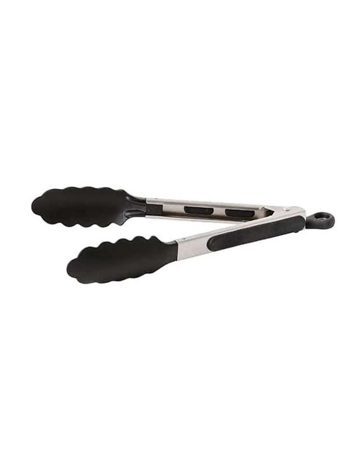 Soffritto A-Series Fish Non-Stick Lock Tongs 9 Inch in Silver image 2