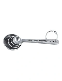 Soffritto A-Series Stainless Steel Measure Spoons Set 4 in Silver
