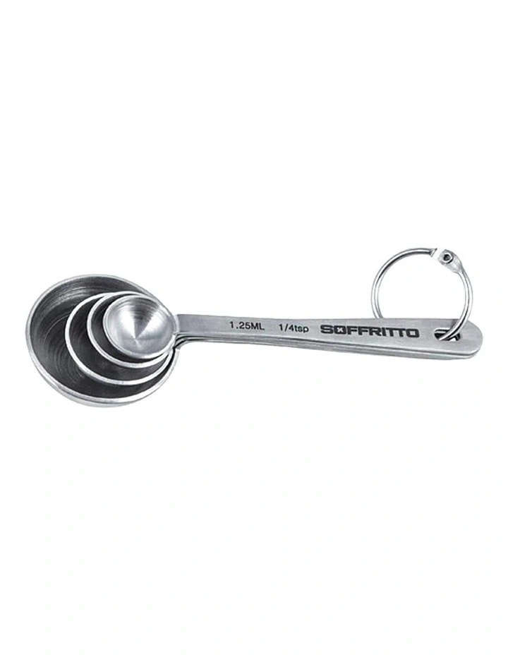 Soffritto A-Series Stainless Steel Measure Spoons Set 4 in Silver image 1