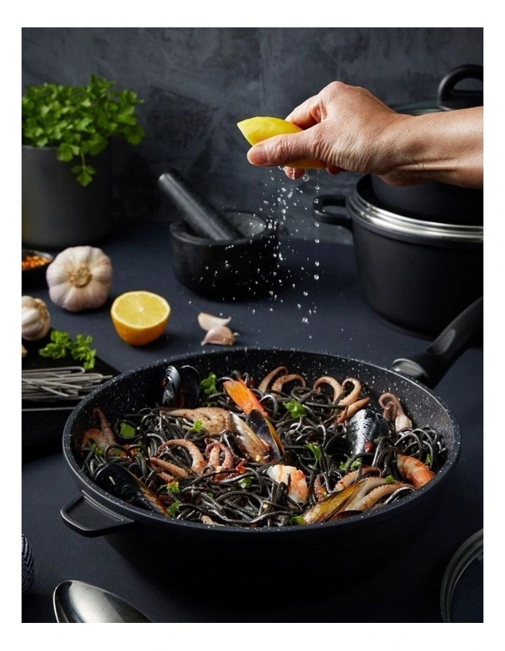Baccarat Stone Cookware Set With Grill Pan 6 Piece in Grey image 4