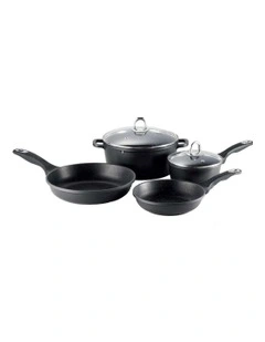 Baccarat Granite Non-Stick Cookware Set 4 Piece in Grey