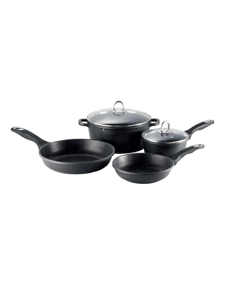 Baccarat Granite Non-Stick Cookware Set 4 Piece in Grey image 1
