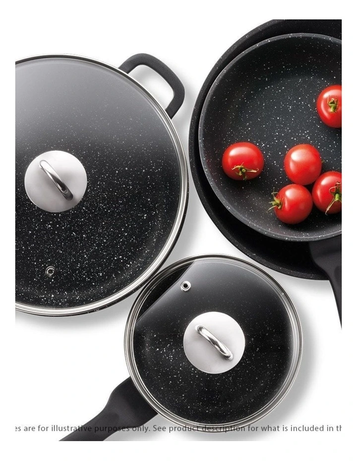 Baccarat Granite Non-Stick Cookware Set 4 Piece in Grey image 2