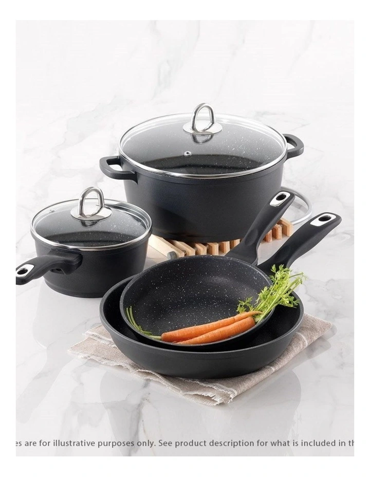 Baccarat Granite Non-Stick Cookware Set 4 Piece in Grey image 3