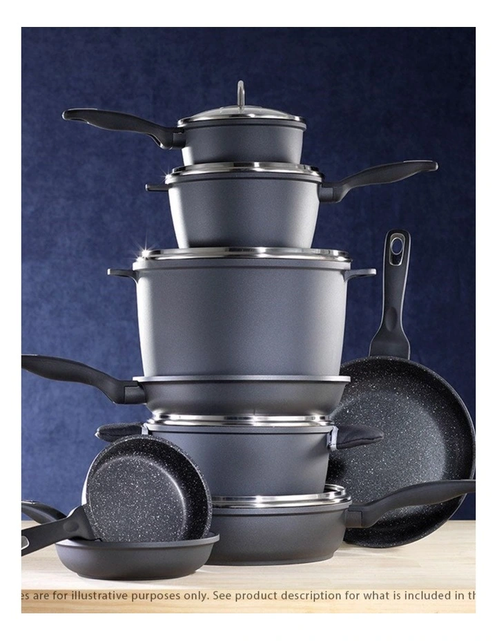Baccarat Granite Non-Stick Cookware Set 4 Piece in Grey image 4