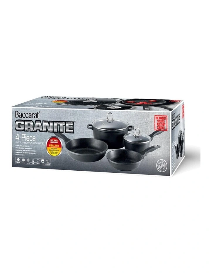 Baccarat Granite Non-Stick Cookware Set 4 Piece in Grey image 5