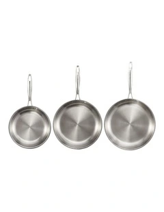 Baccarat iconiX Frypan Tri Pack 20cm, 24cm & 28cm in Silver