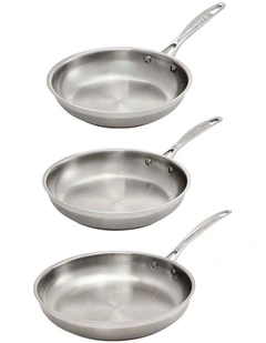 Baccarat iconiX Frypan Tri Pack 20cm, 24cm & 28cm in Silver