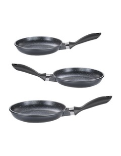 Baccarat STONE Frypan Tri Pack 20cm, 24cm & 28cm in Grey