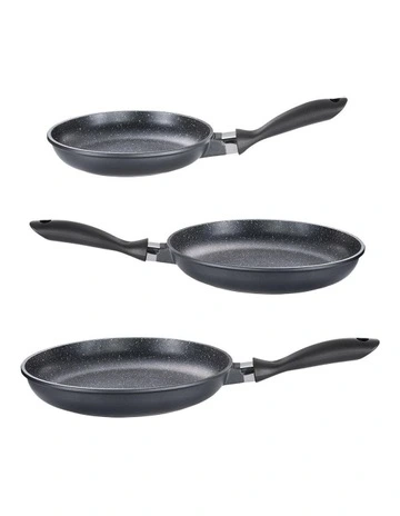 Baccarat STONE Frypan Tri Pack 20cm, 24cm & 28cm in Grey