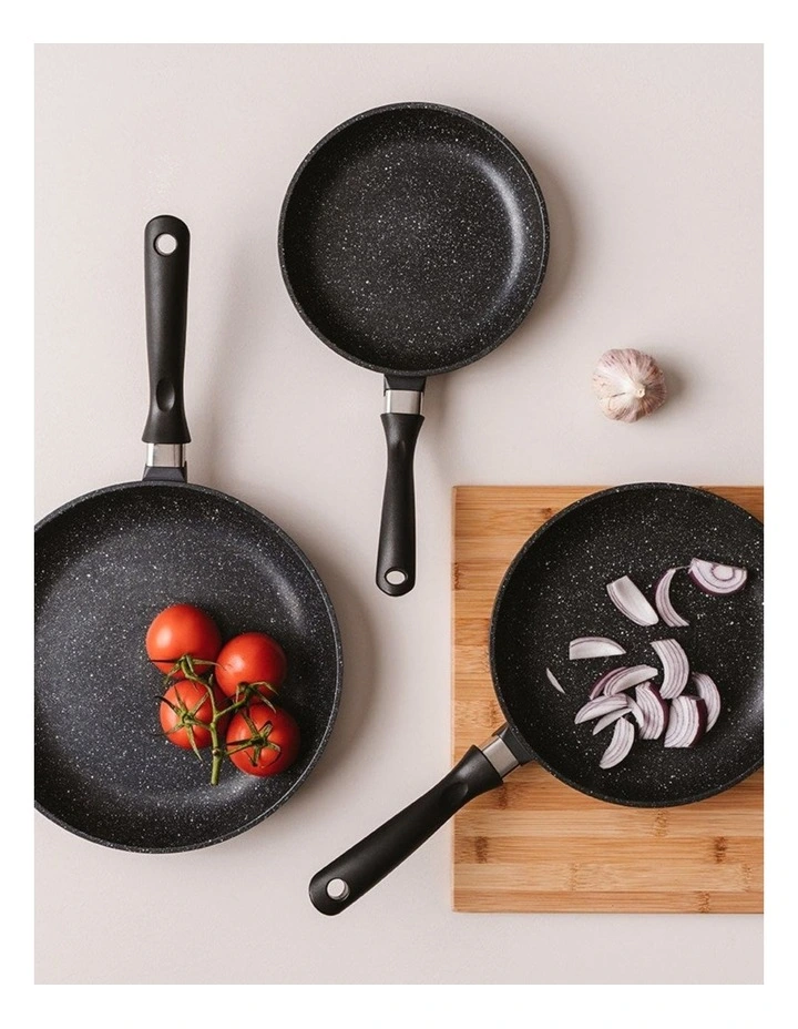 Baccarat STONE Frypan Tri Pack 20cm, 24cm & 28cm in Grey image 3