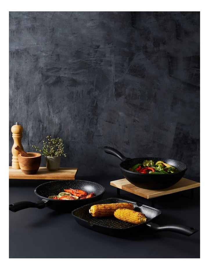 Baccarat STONE Non-Stick Grill, Wok & Frypan Tri Pack 28cm in Grey image 6