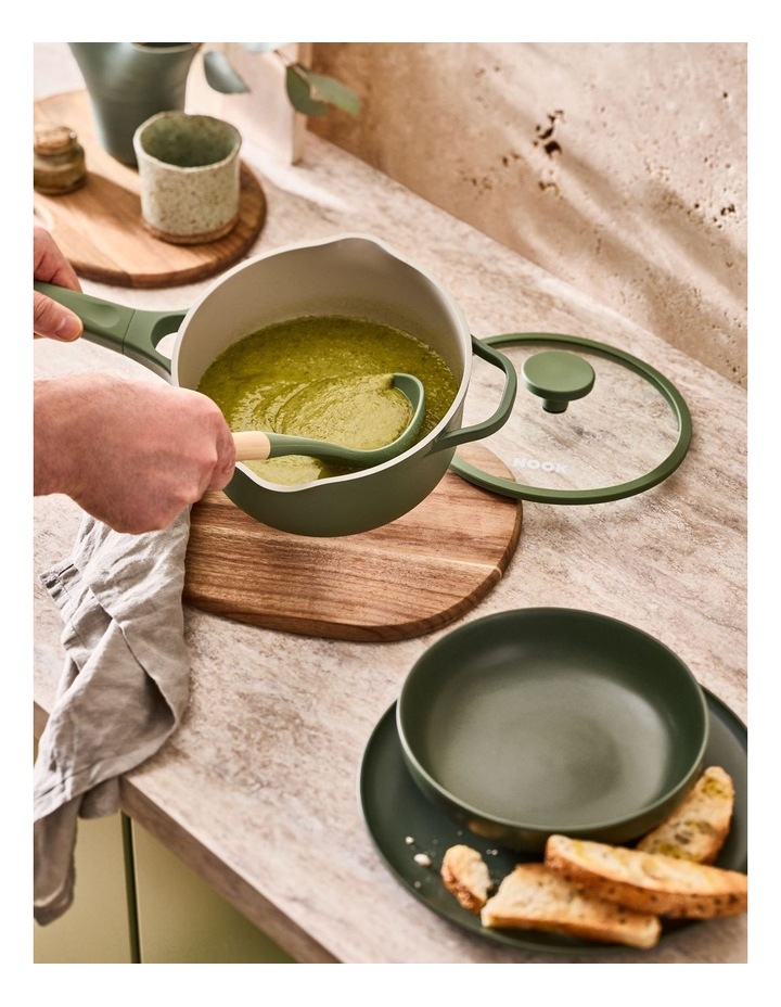 NOOK by Baccarat Saucepan with Lid 20cm in Sage image 2