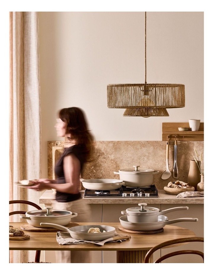 NOOK by Baccarat Frypan With Helper Handle 32cm in Cream image 5