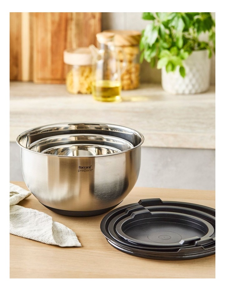 Baccarat Prepare 3 Piece Mixing Bowl Set With Lids in Silver image 5