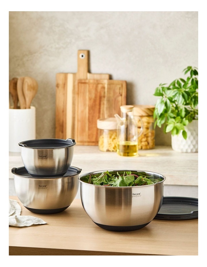 Baccarat Prepare 3 Piece Mixing Bowl Set With Lids in Silver image 6