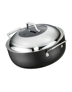Cuisine Pro Diamond 9 Hard Anodised Round Roaster with Lid 32cm