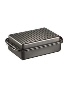 Baccarat Gourmet Carbon Steel Roast And Grill with Rack 39cm in Black