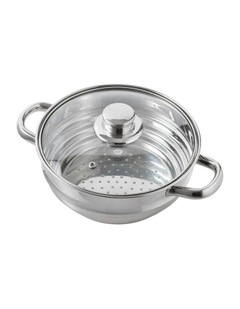 Baccarat Gourmet Universal Steamer with Glass Lid 20cm in Silver