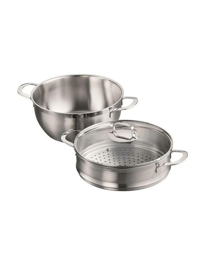 Baccarat Gourmet Stainless Steel Casserole & Steamer Set Of 2 Piece 28cm in Silver image 1